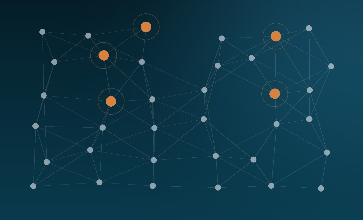 Abstract diagram of connected nodes